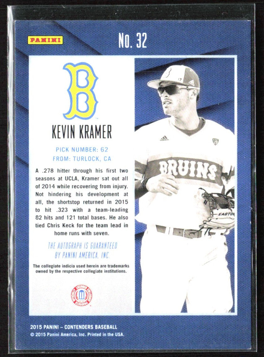 Kevin Kramer 2015 Panini Contenders College Ticket Red AUTO #32 UCLA Bruins