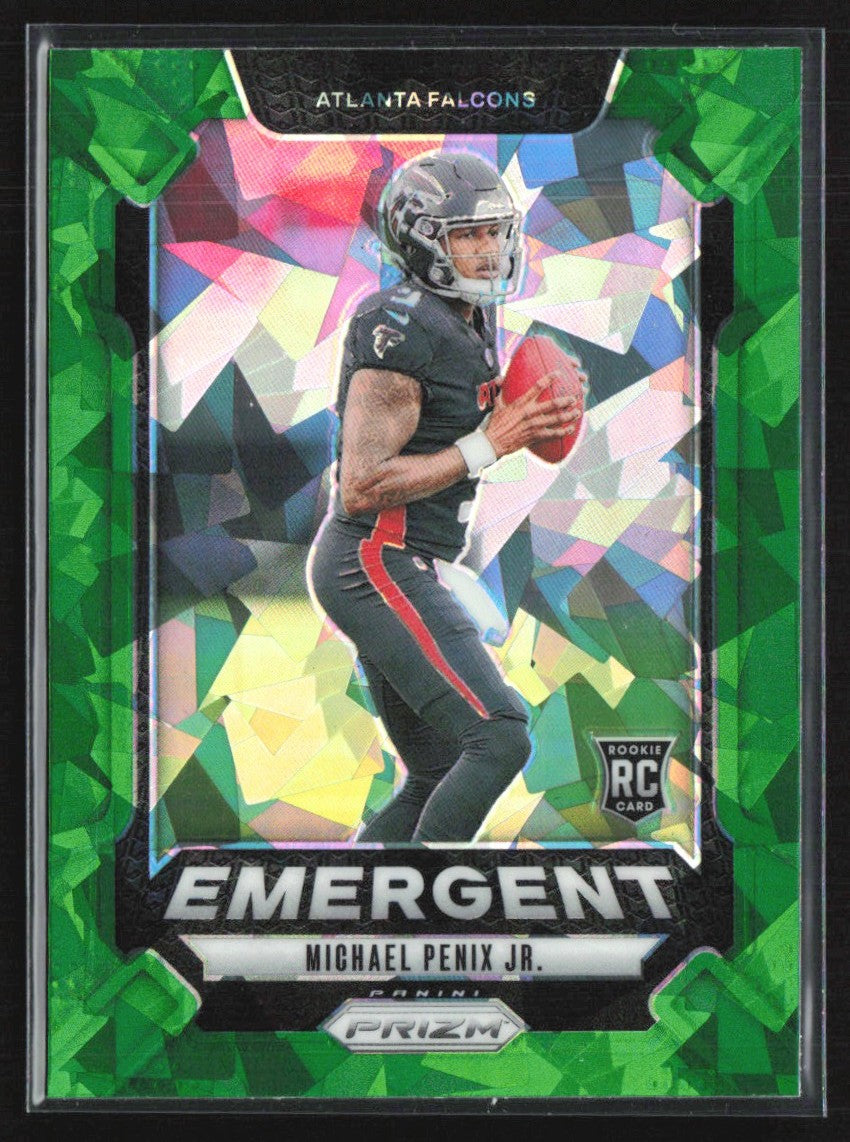 Michael Penix Jr. 2024 Panini Prizm Emergent Green Ice RC #20 Atlanta Falcons