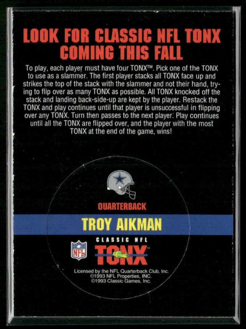 Troy Aikman 1993 Classic Tonx Promo #NNO Dallas Cowboys