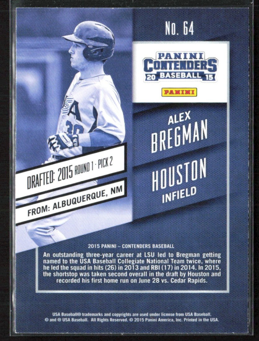 Alex Bregman 2015 Panini Contenders #64 USA