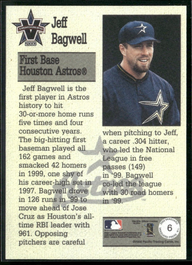Jeff Bagwell 2000 Pacific Vanguard Press #6 Houston Astros