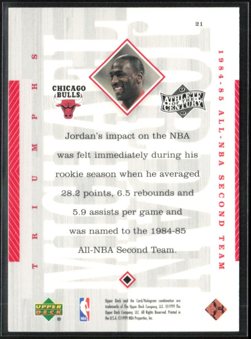 Michael Jordan 1999 Upper Deck Athlete of the Century #21 Chicago Bulls