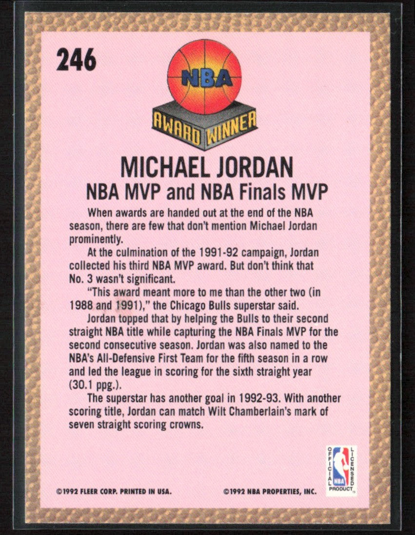 Michael Jordan 1992 Fleer #246 Chicago Bulls
