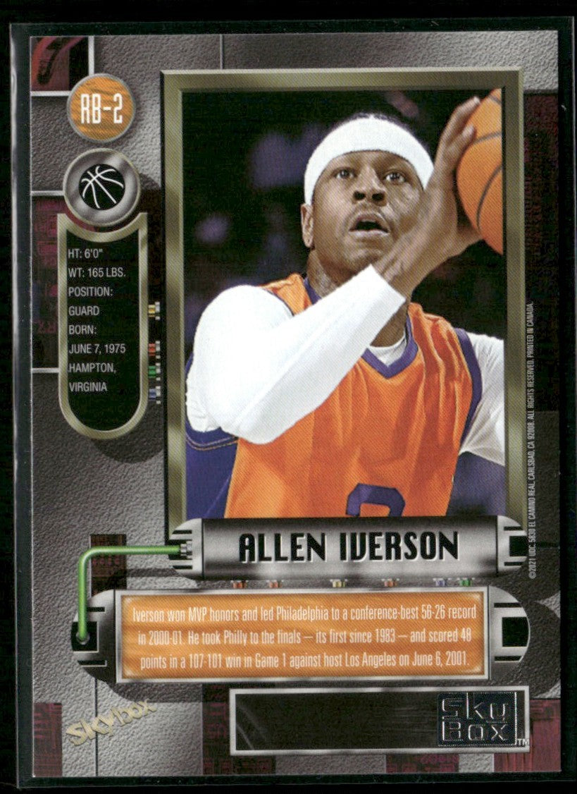 Allen Iverson 2021 SkyBox Metal Universe #RB-2 Philadelphia 76ers