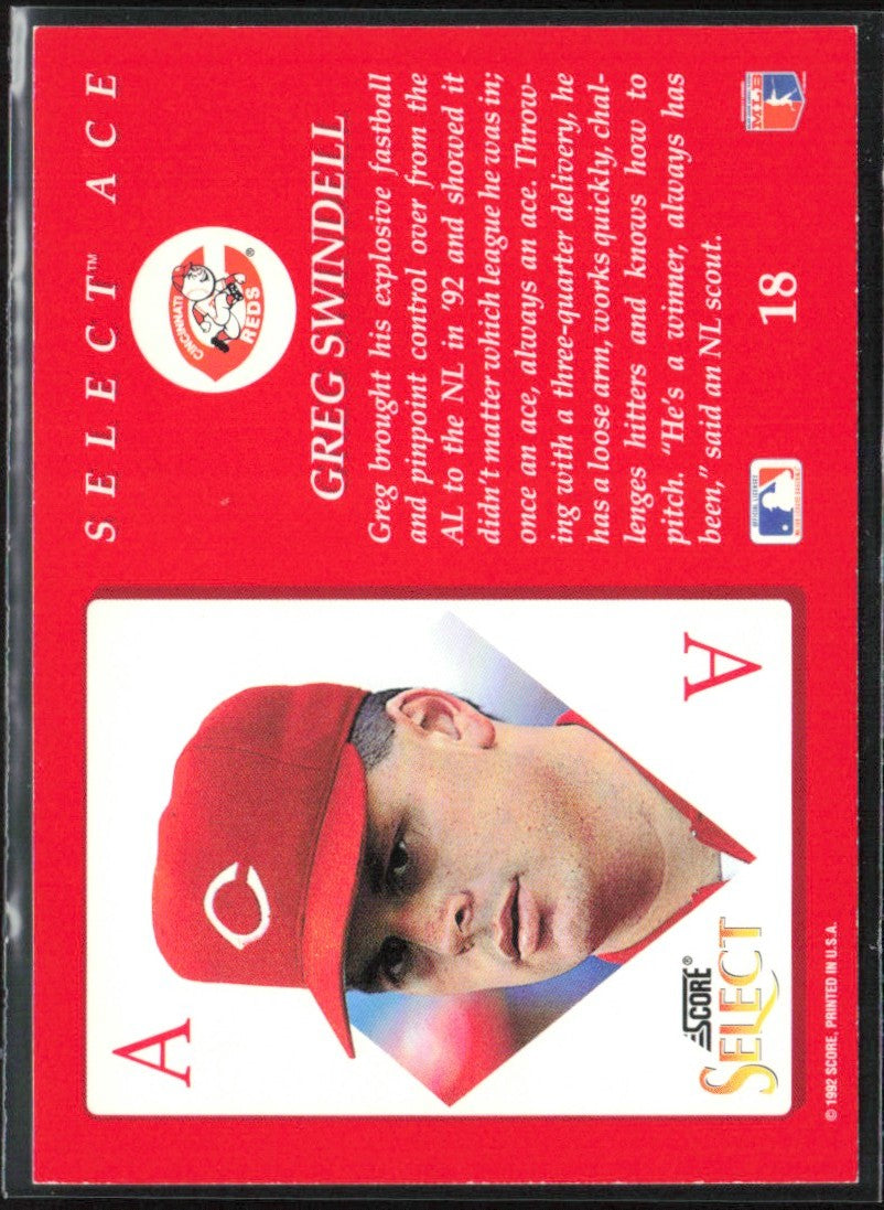 Greg Swindell 1993 Select Aces #18 Cincinnati Reds
