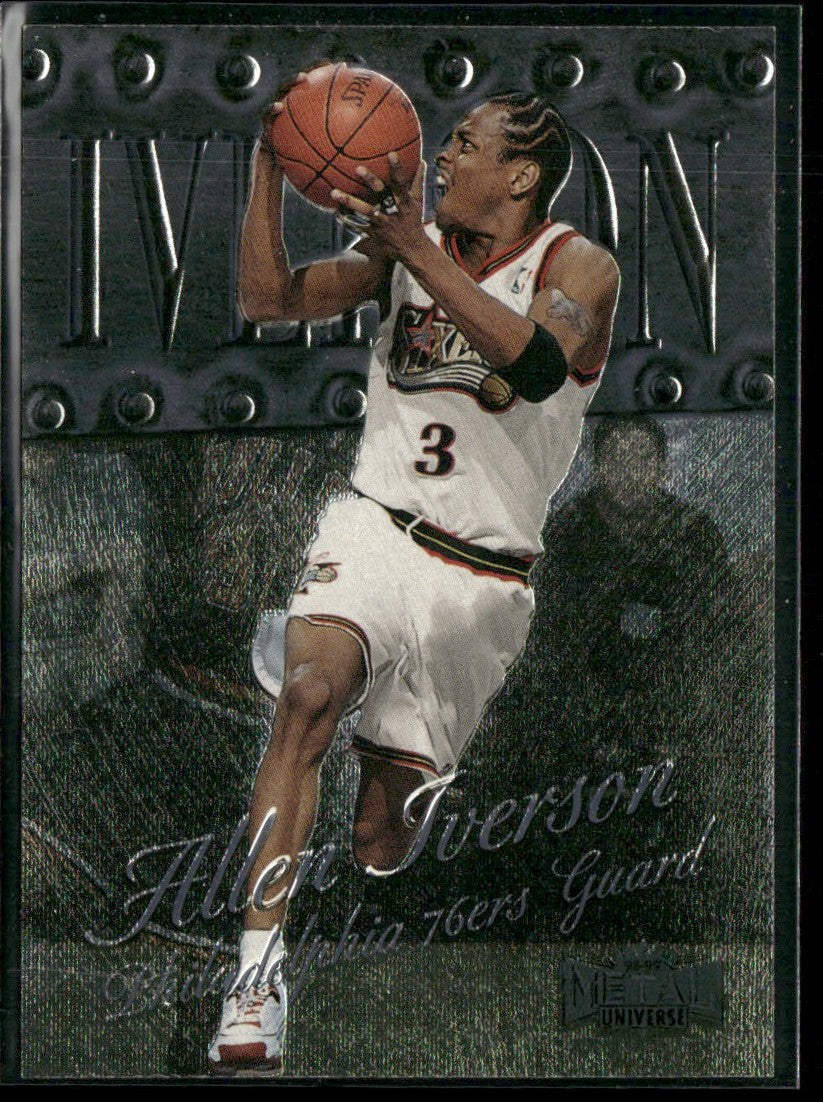Allen Iverson 1998 SkyBox Metal Universe #33 Philadelphia 76ers