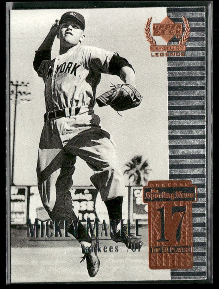 Mickey Mantle 1999 Upper Deck Century Legends The Sporting News Top 50 Players