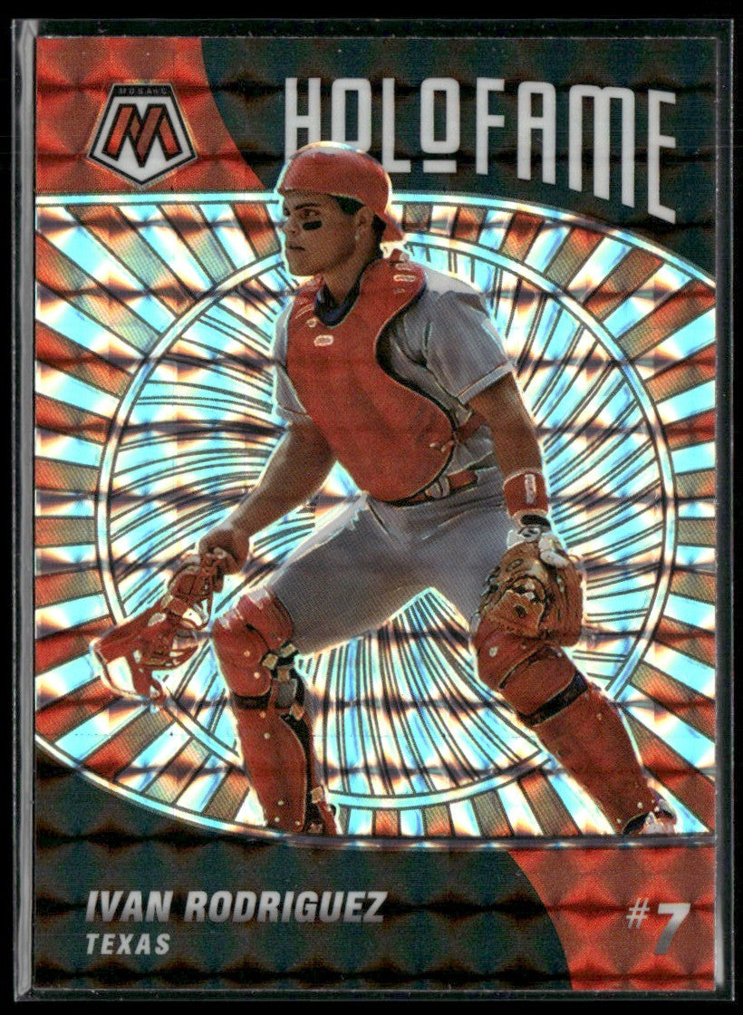 Ivan Rodriguez 2022 Panini Mosaic Holofame Prizm #HF-12 Texas Rangers