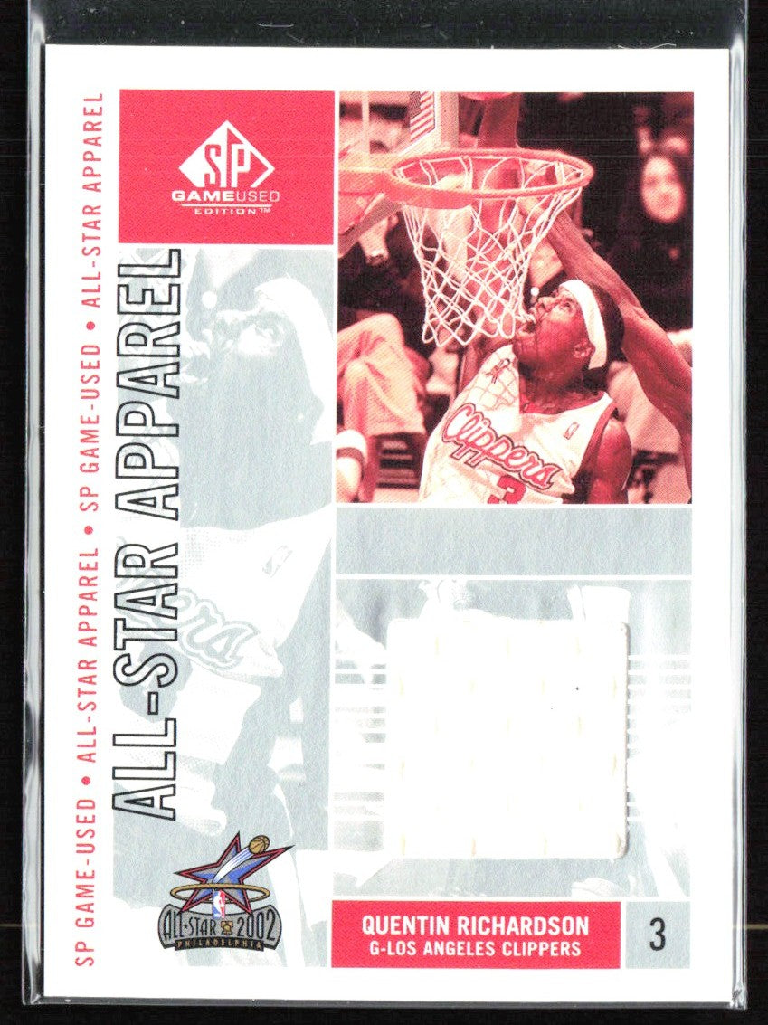 Quentin Richardson 2002 Upper Deck SP Game Used All-Star Apparel Jersey #QR-AS