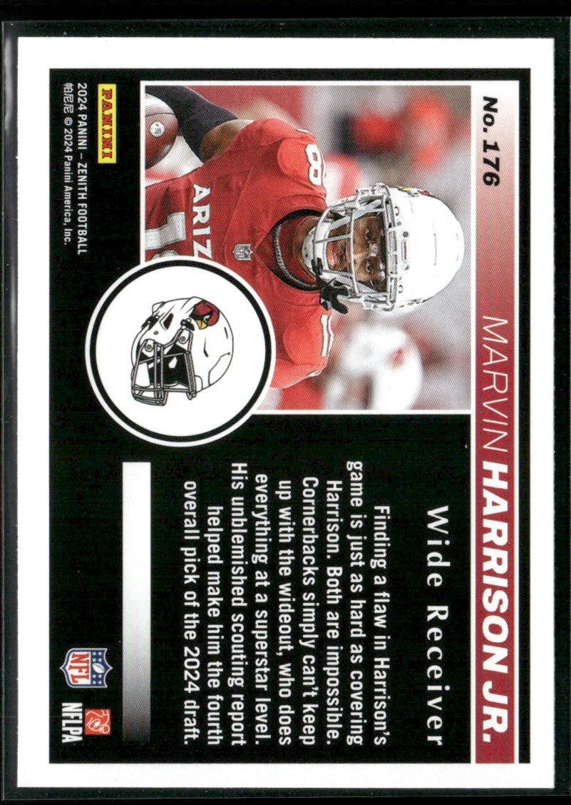 Marvin Harrison Jr. 2024 Panini Zenith RC #176 Arizona Cardinals