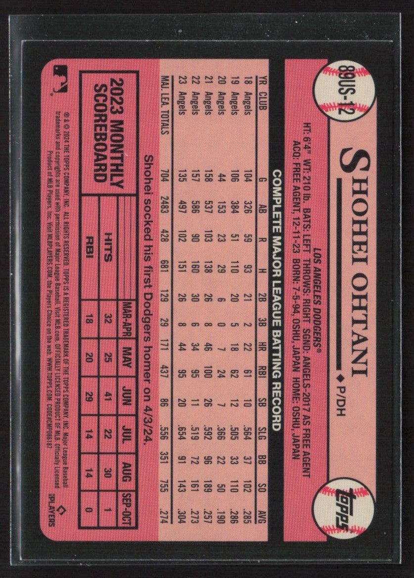 Shohei Ohtani 2024 Topps 1989 #89US-12 Los Angeles Dodgers