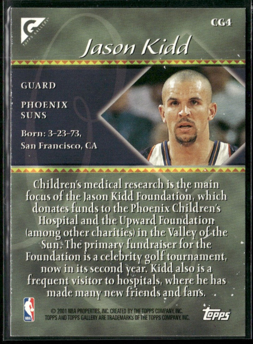 Jason Kidd 2000 Topps Gallery Charity #CG4 Phoenix Suns