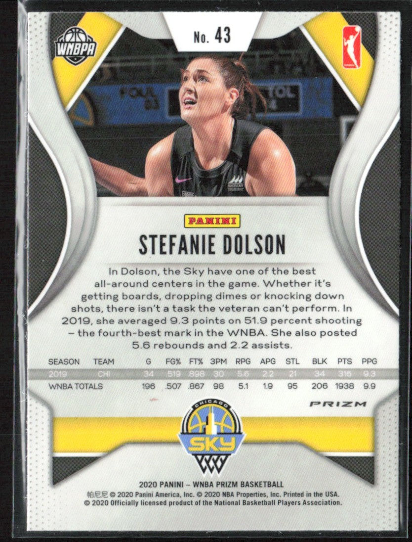 Stefanie Dolson 2020 Panini Prizm WNBA Ice #43 Chicago Sky