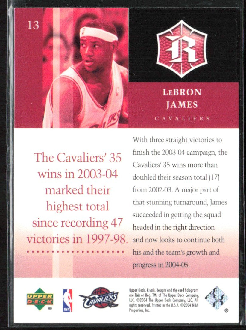 LeBron James 2004 Upper Deck Rivals #13 Cleveland Cavaliers
