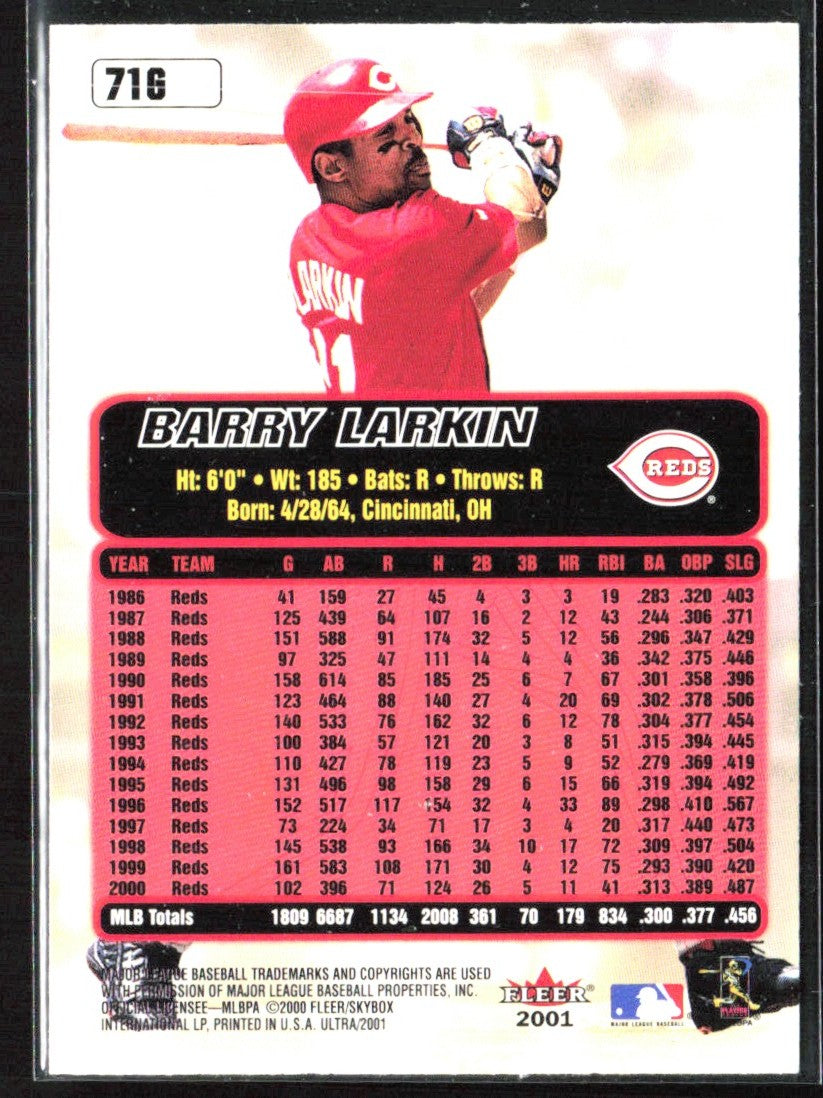 Barry Larkin 2001 Fleer Ultra Gold Medallion #71G Cincinnati Reds