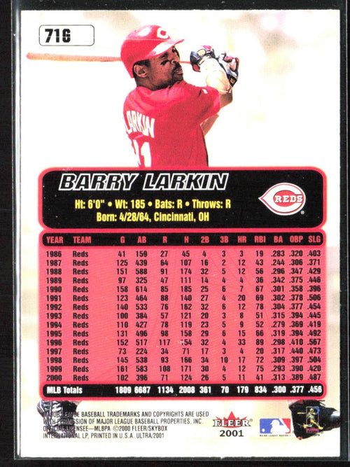 Barry Larkin 2001 Fleer Ultra Gold Medallion #71G Cincinnati Reds