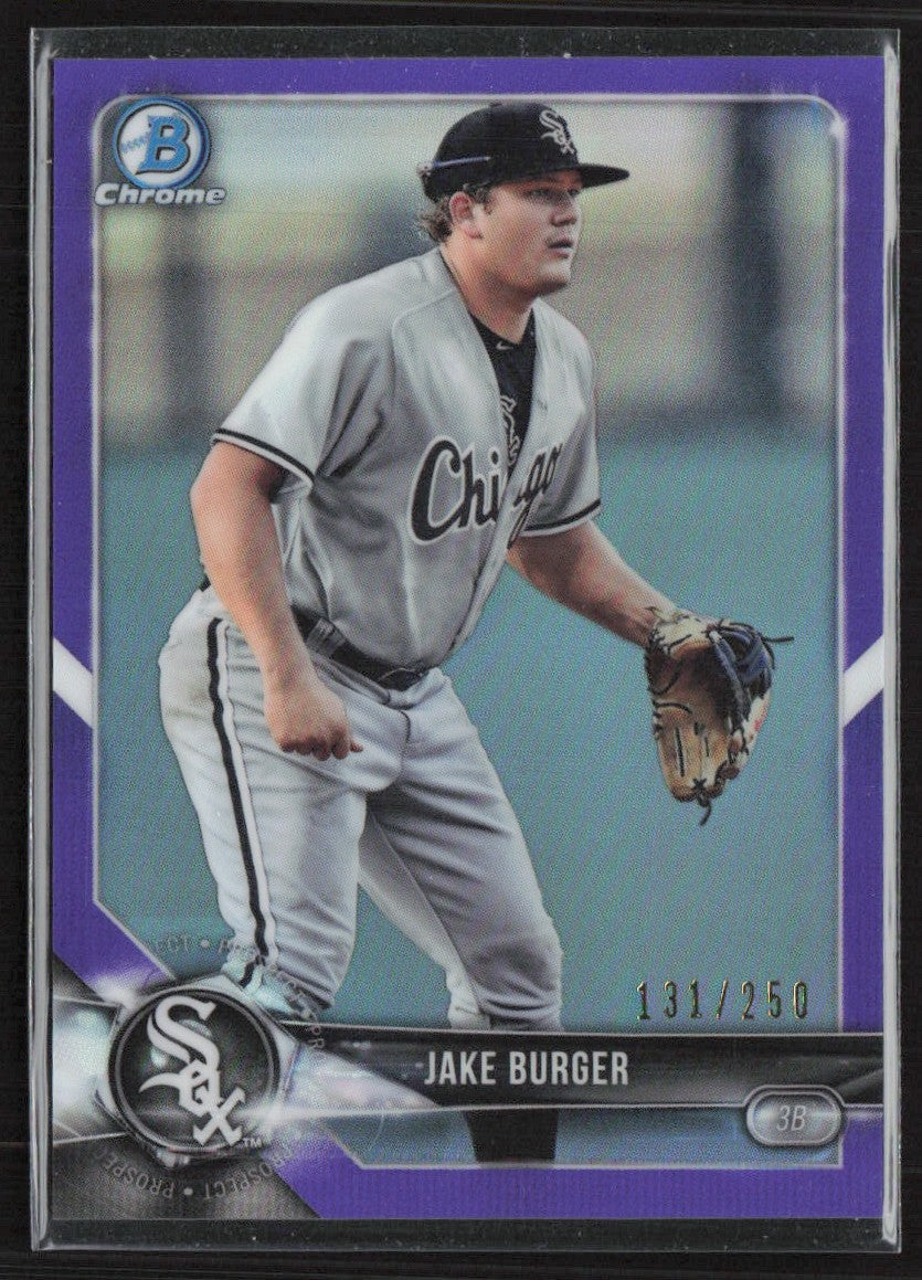 Jake Burger 2018 Bowman Chrome Refractor Purple /250 #BCP37 Chicago White Sox