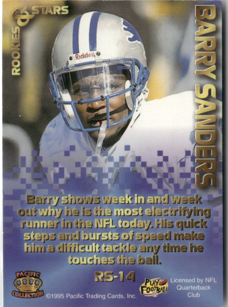 Barry Sanders 1995 Pacific Rookies & Stars #RS-14 Detroit Lions