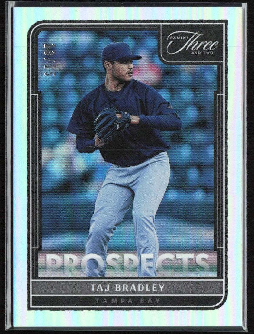 Taj Bradley 2022 Panini Three and Two Holo Silver /15 #P-29 Tampa Bay Rays