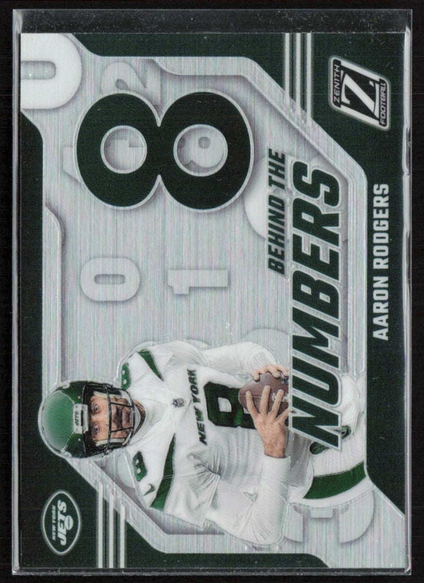 Aaron Rodgers 2023 Panini Zenith Football Behind The Numbers #1 New York Jets