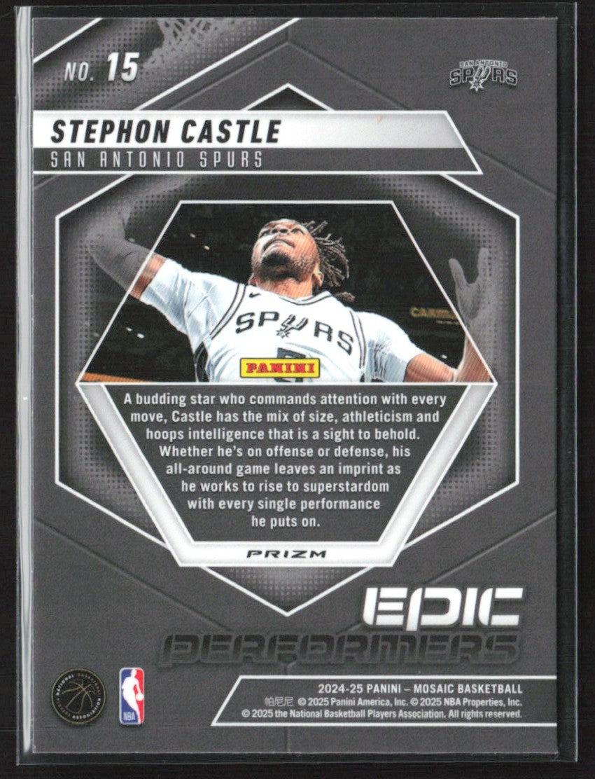 Stephon Castle 2024 Panini Mosaic Epic Performers Green Prizm RC #15