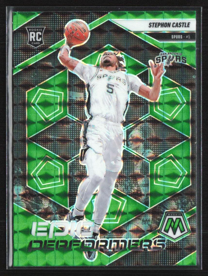 Stephon Castle 2024 Panini Mosaic Epic Performers Green Prizm RC #15