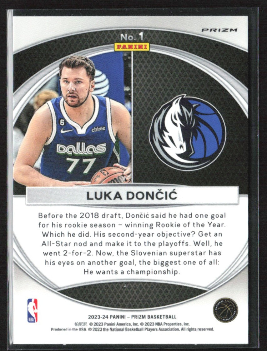 Luka Doncic 2023 Panini Prizm Global Reach Silver #1 Dallas Mavericks