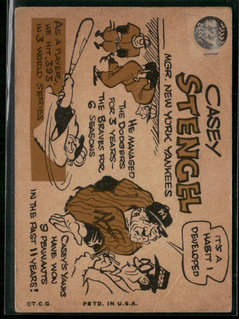 Casey Stengel 1960 Topps #227 New York Yankees