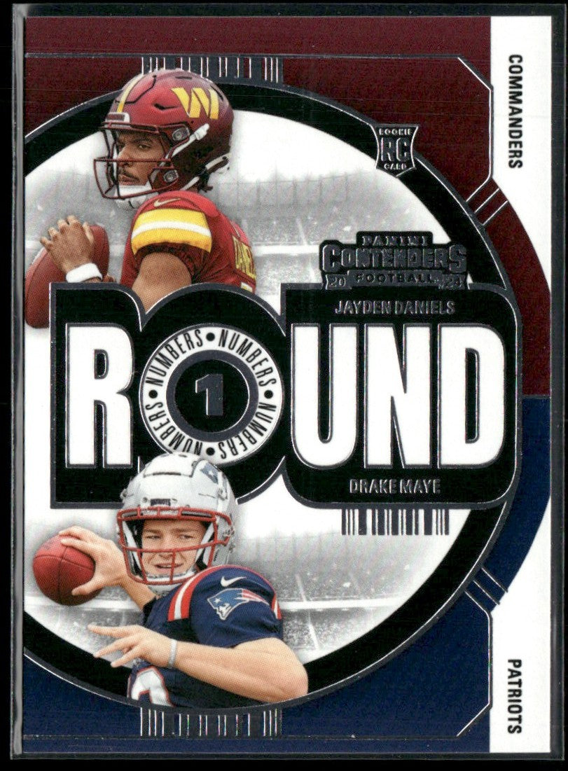 Jayden Daniels/Drake Maye 2025 Panini Contenders Round Numbers RC #1