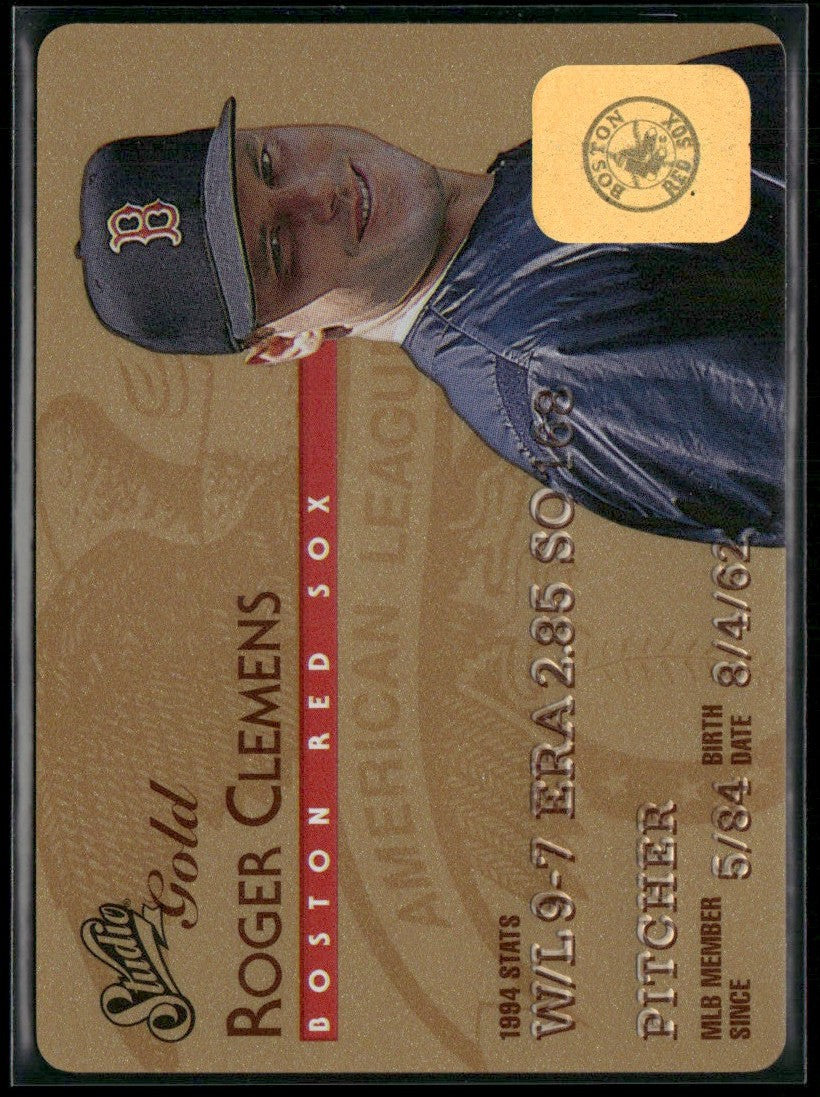 Roger Clemens 1995 Studio Gold #16 Boston Red Sox