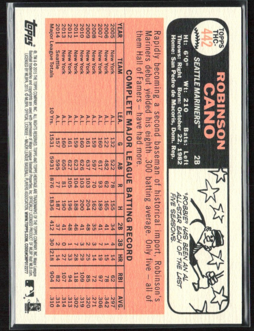 Robinson Cano 2015 Topps Heritage Chrome Purple Refractor #THC-442