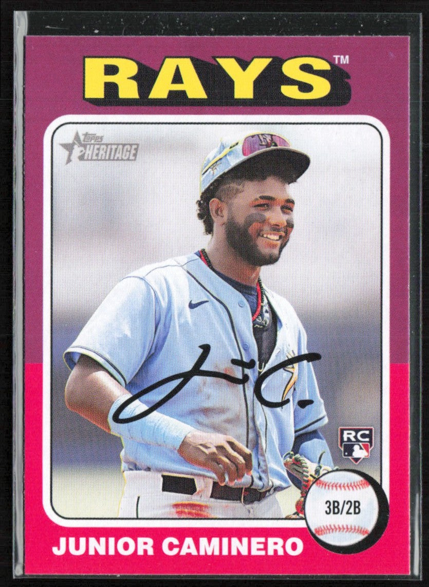 Junior Caminero 2024 Topps Heritage RC #267 Tampa Bay Rays