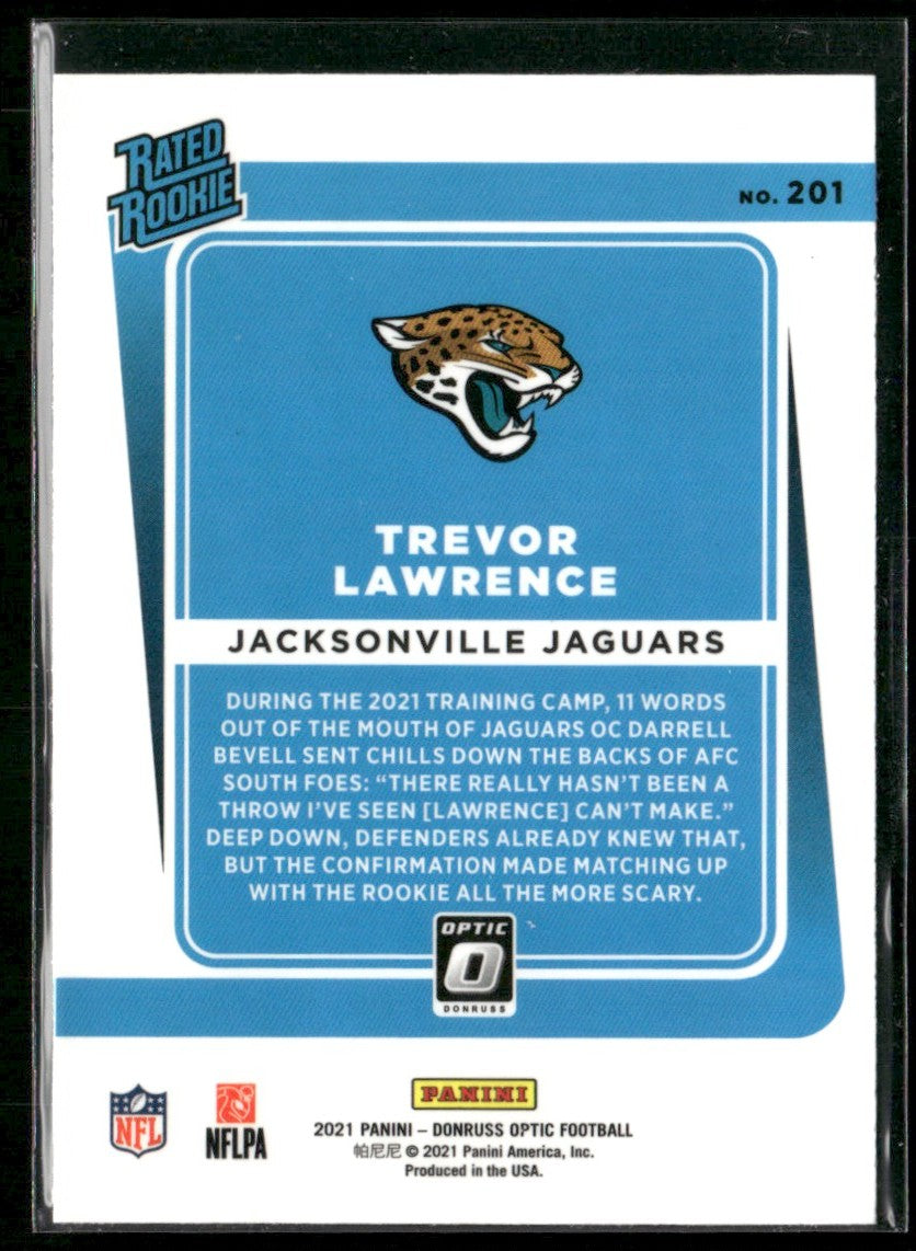 Trevor Lawrence 2021 Donruss Optic Rated Rookie RC #201 Clemson Tigers