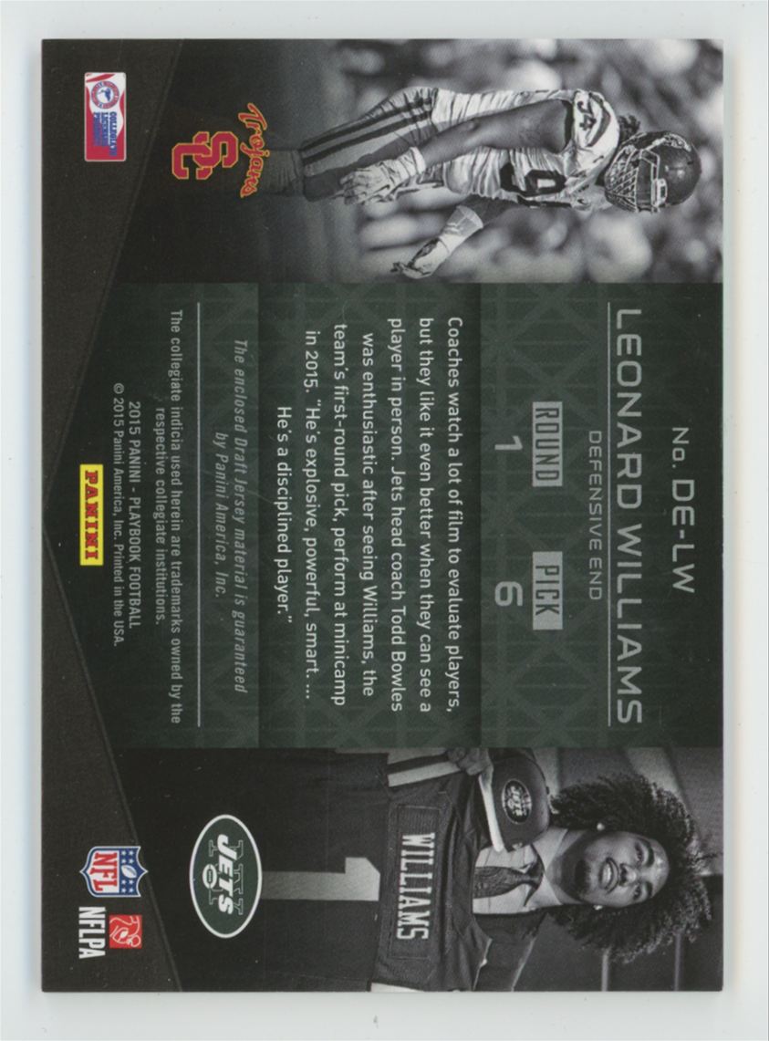 Leonard Williams 2015 Panini Playbook Draft Edition RC /199 Jersey #DE-LW