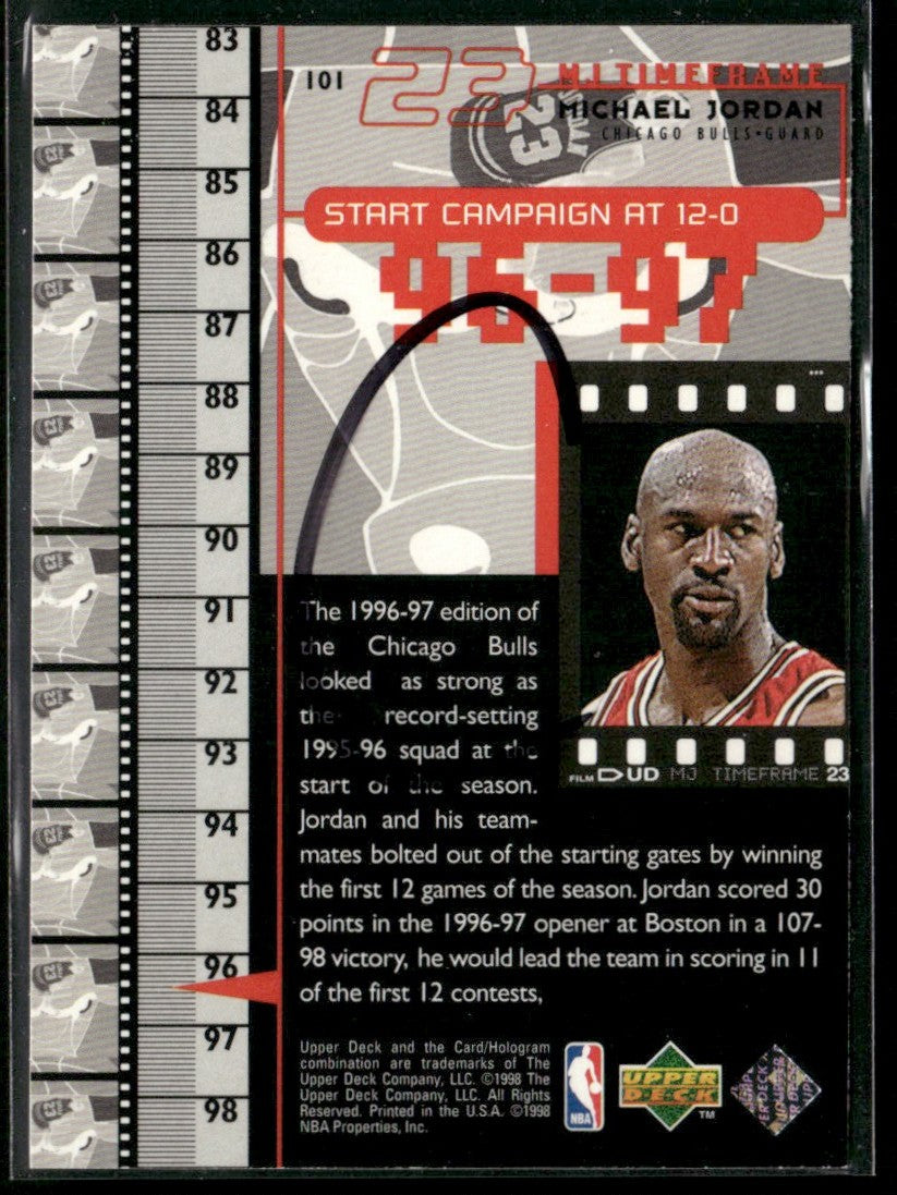 Michael Jordan 1998 Upper Deck MJ TimeFrame #101 Chicago Bulls