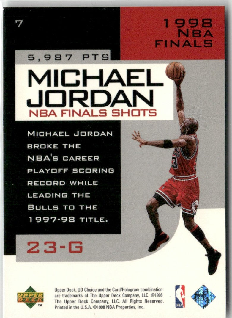 Michael Jordan 1998 Upper Deck NBA Finals Shots #7 Chicago Bulls