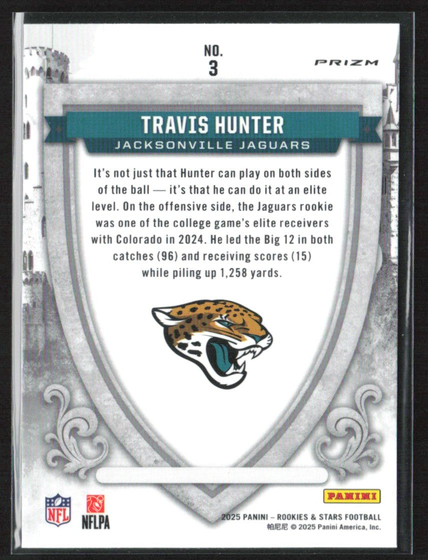 Travis Hunter 2025 Panini Rookies & Stars Crusade Silver RC #3