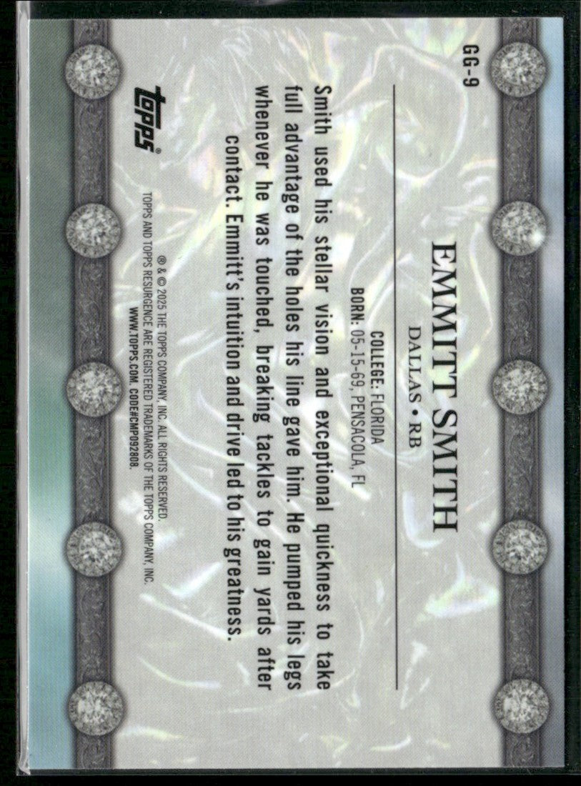 Emmitt Smith 2024 Topps Resurgence Glimmer and Gleam #GG-9 Dallas Cowboys