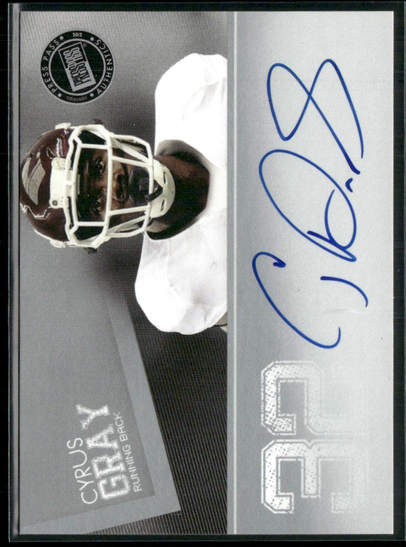 Cyrus Gray 2012 Press Pass Autographs Silver AUTO #PPS-CG Texas A&M Aggies