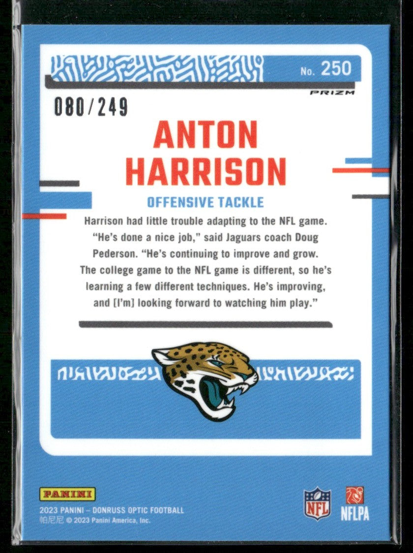 Anton Harrison 2023 Donruss Optic Orange RC /249 #250 Jacksonville Jaguars