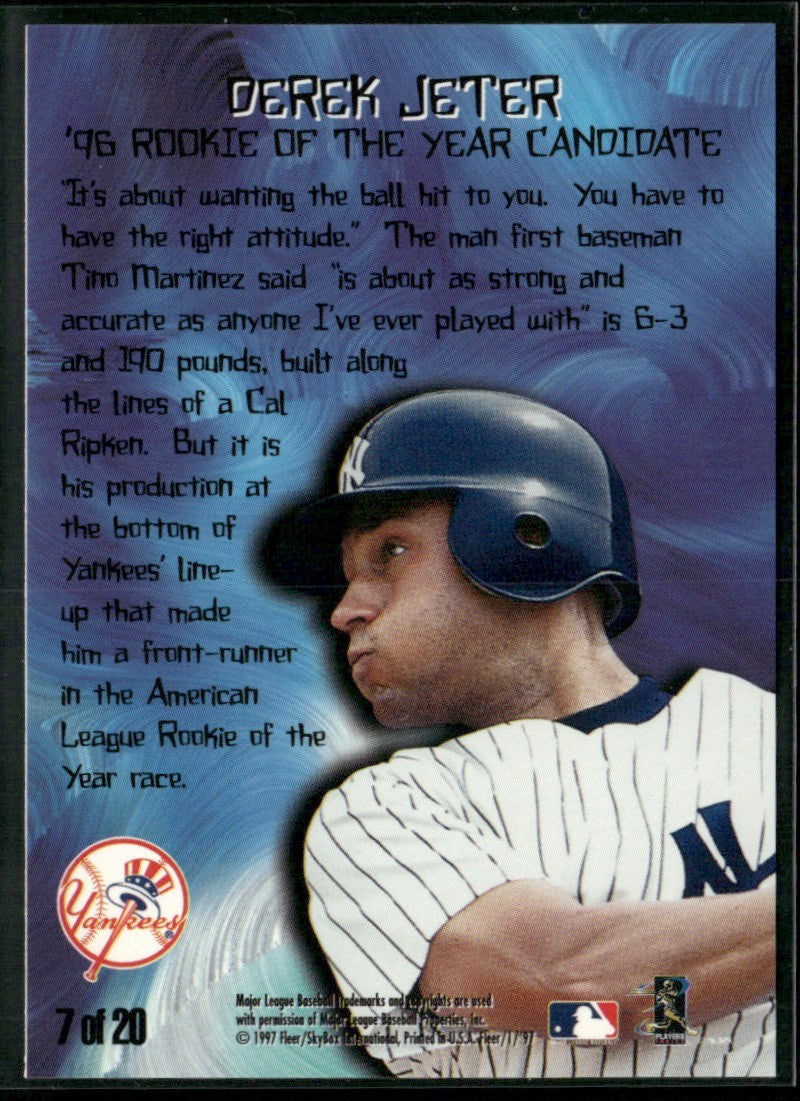 Derek Jeter 1997 Fleer Rookie Sensations #7 New York Yankees