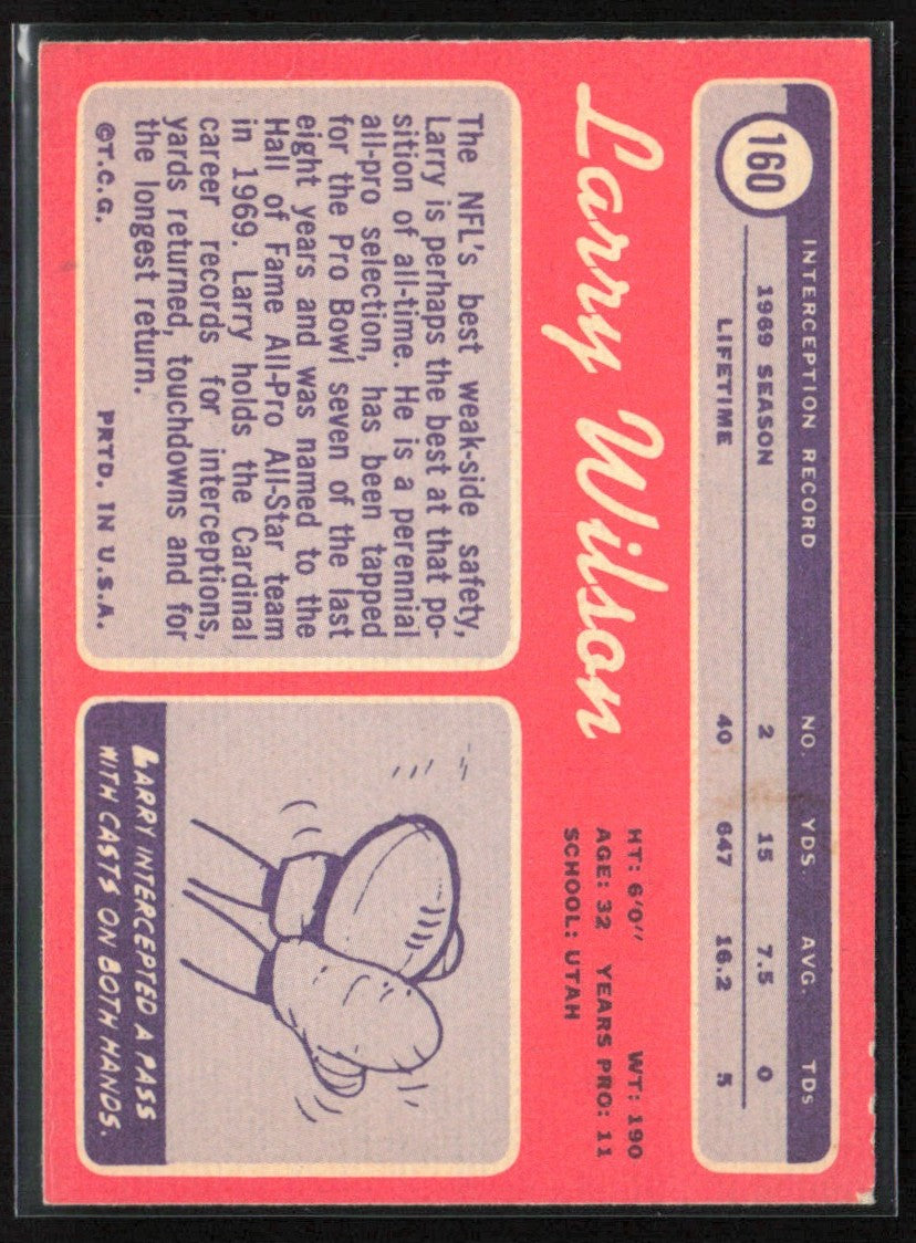 Larry Wilson 1970 Topps #160 St. Louis Cardinals