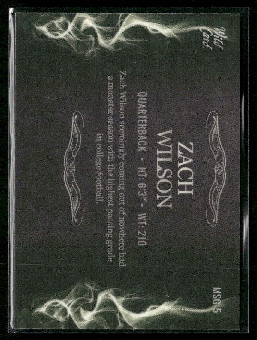 Zach Wilson 2021 Wild Card Matte Smoking Guns RC /149 #MSG-5 BYU Cougars
