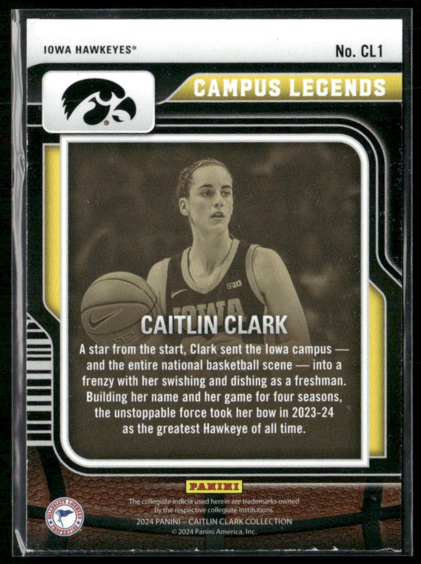 Caitlin Clark 2024 Panini Collection Campus Legends #CL1 Iowa Hawkeyes