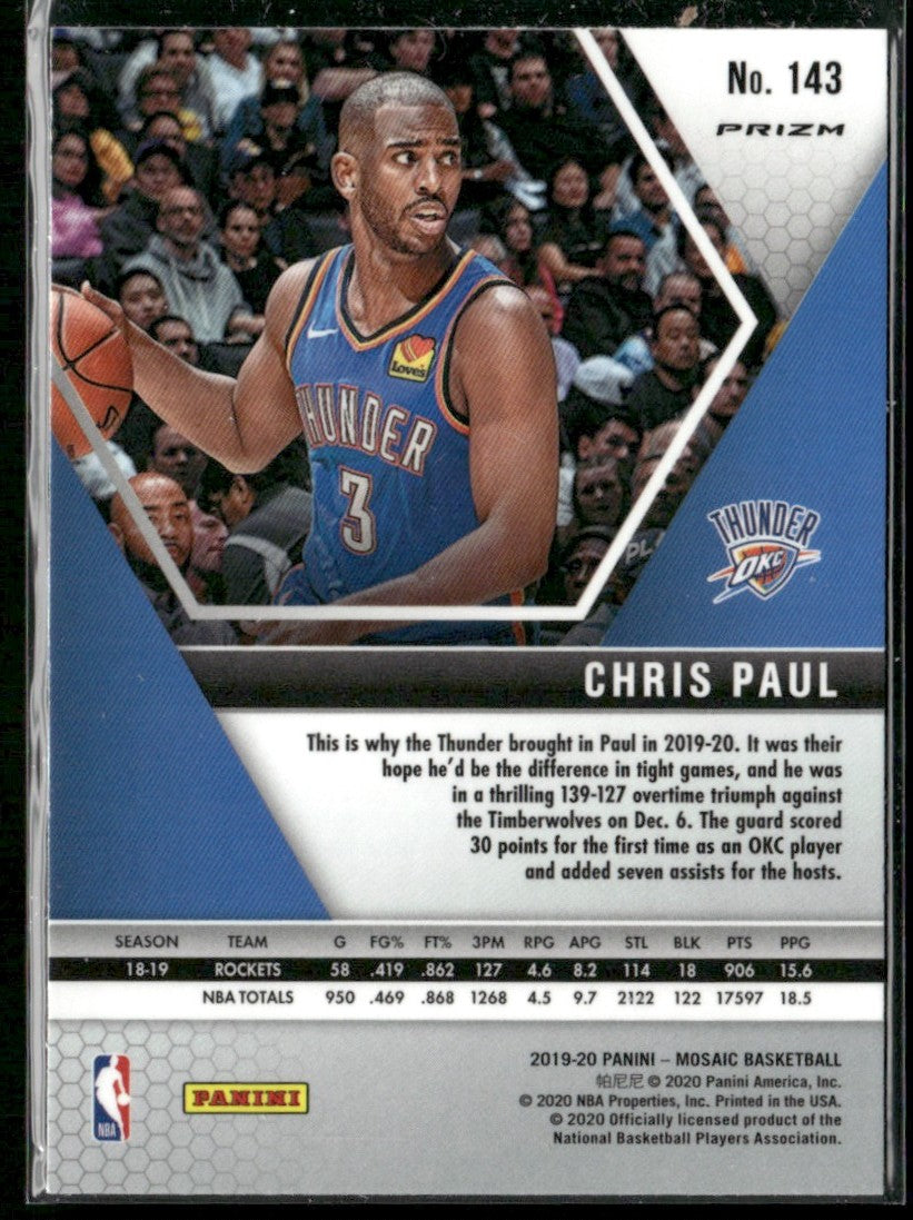 Chris Paul 2019 Panini Mosaic Silver #143 Oklahoma City Thunder