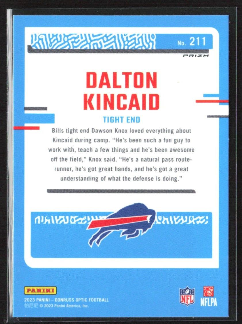 Dalton Kincaid 2023 Donruss Optic Purple Shock RC #211 Buffalo Bills
