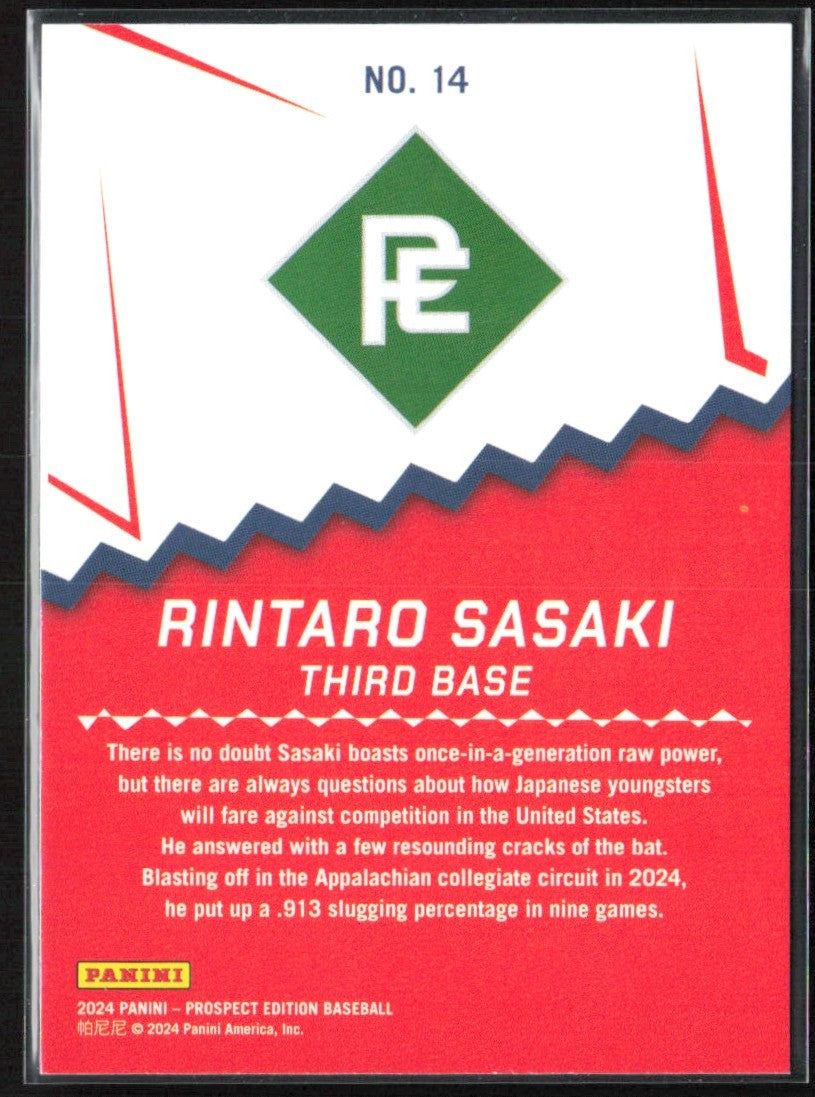 Rintaro Sasaki 2024 Panini Prospect Edition Ping! #14 Stanford Cardinal