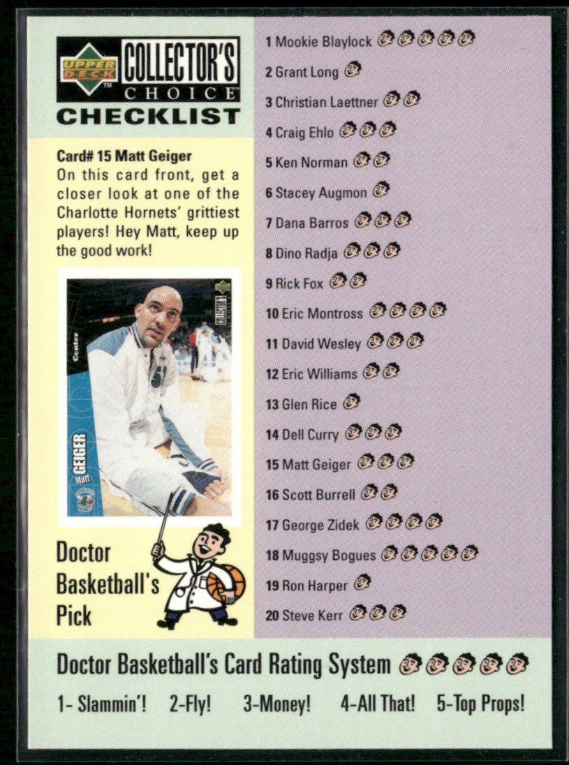Michael Jordan 1996 Upper Deck Collector's Choice Doctor Basketball's Pick #196