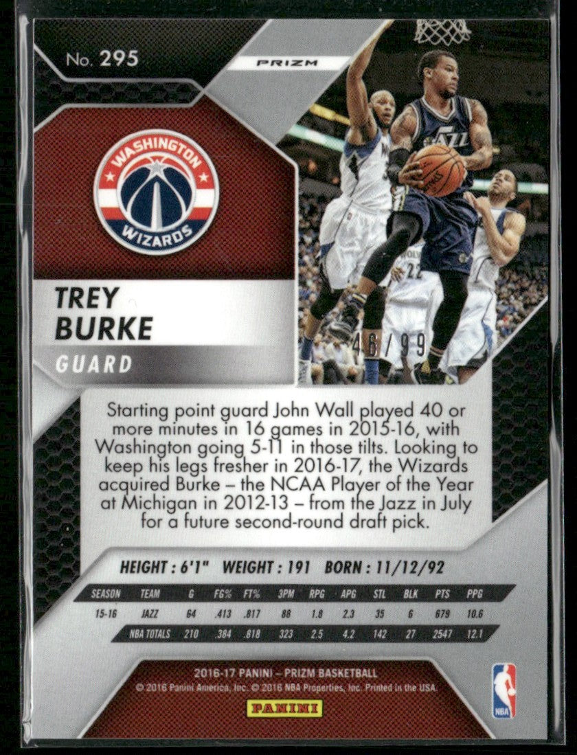 Trey Burke 2016 Panini Prizm Blue Wave /99 #295 Washington Wizards