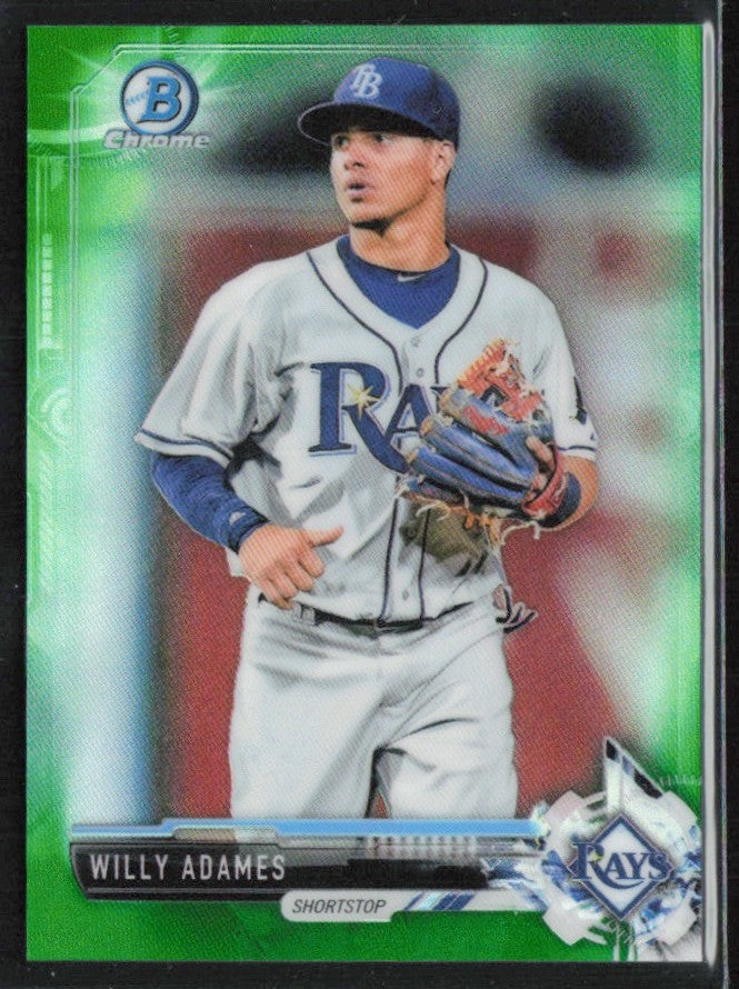 Willy Adames 2017 Bowman Chrome Green Refractor /99 #BCP140 Tampa Bay Rays